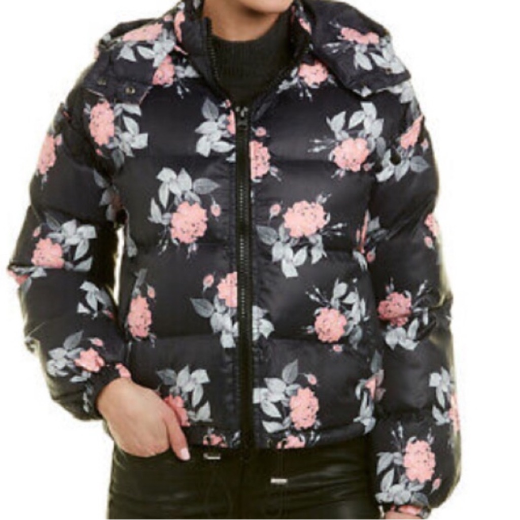 Walter Baker Floral Puffer Jacket With Hood
